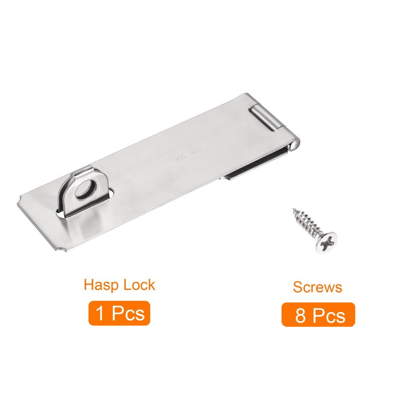 MECCANIXITY 6 Inch Stainless Steel Thick Door Latch Hasp Lock