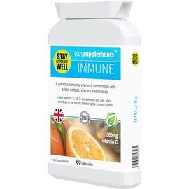 Immune is a scientifically Crafted with Powerful Immunity strengthening Ingredients to Promote Healthier Immune Function. Vitamins C, B6, D Selenium and zinc. Contains 60 Capsules