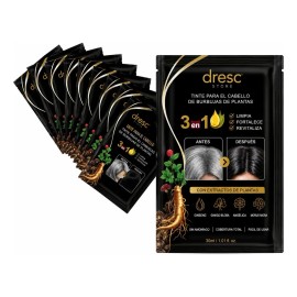 10 Shampoo Tinte Negro Instantáneo Cubre Canas 30ml C/u Jeng
