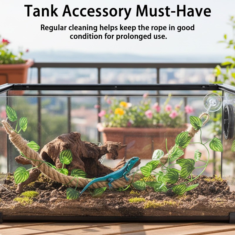 Tniytru Reptile Accessories, Climbing Vines for Reptiles with Hooks and