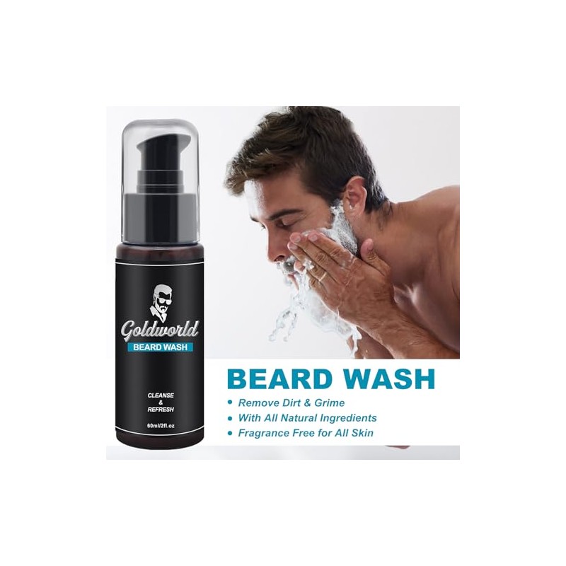 Beard Care & Grooming Kit w/Free Beard Soap,Unscented Beard Oil,Beard