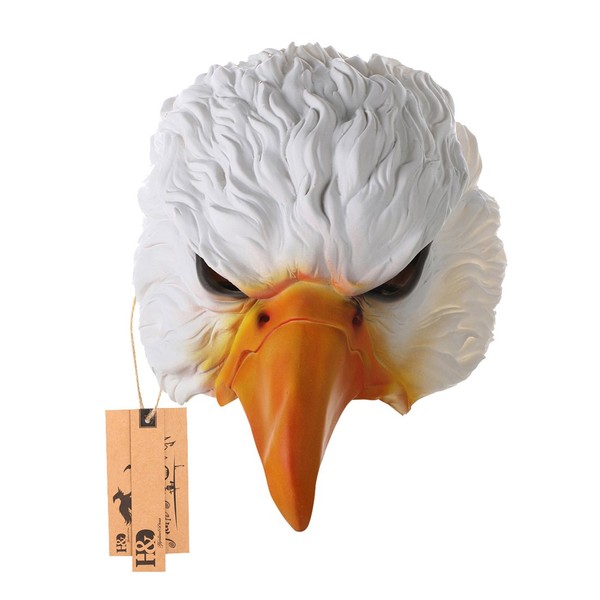 Hyaline&Dora Half Face Masks,Eagle Animal Latex Costume Mask for Halloween Masquerade Cosplay Fun Party
