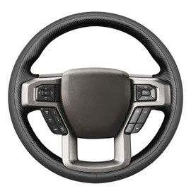 MEWANT Hand Sewn 3D Style Steering Wheel Cover Wrap for Ford F-150 F150 2015-2020 / F-250 F250 2017-2022 / F-350 F350 2017-2022 / F-450 F450 2017-2022 / Expedition 2018-2021