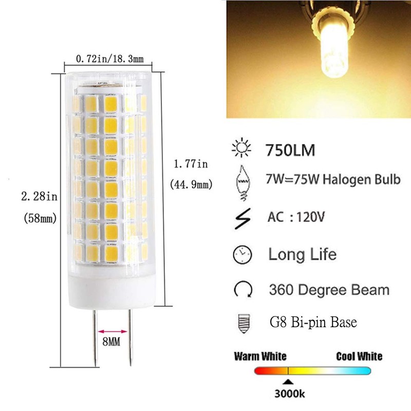 G8 Led Bulb, All New 75W Halogen Bulb Replacement, Dimmable