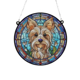 Image Industry Yorkshire Terrier Stained Glass Effect Suncatcher - Garden Gift - Dog Gift - Pet Memorial (13cm)