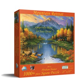 SUNSOUT INC - Mountain Retreat - 1000 pc Large Pieces Jigsaw Puzzle by Artist: Abraham Hunter - Finished Size 27" x 35" - MPN# 69611