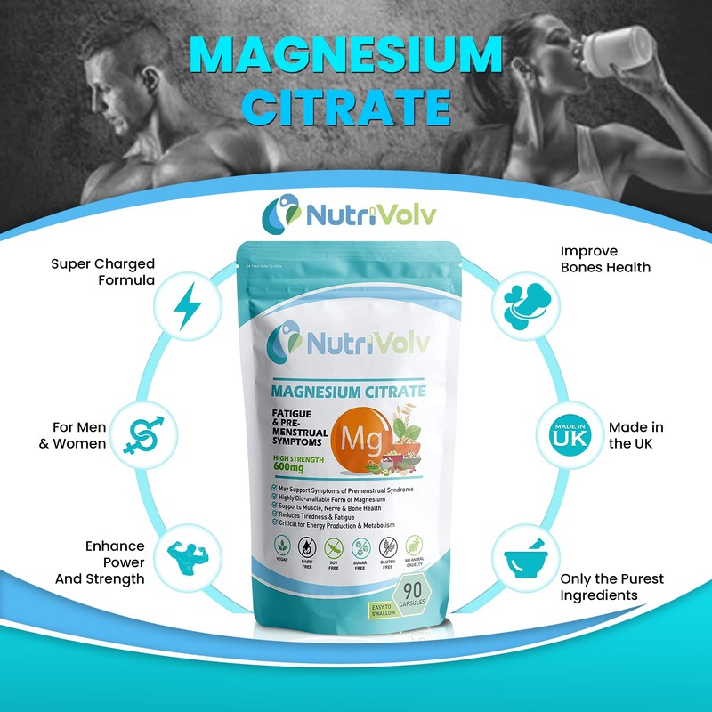 Magnesium Citrate 600mg | Providing 180mg Elemental Magnesium Per Serving