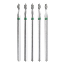 HARFINGTON 5pcs 100-120 Grits Diamond Grinding Bit 2.3mm Oval Head 2.35mm Shank 4mm Length Stone Sanding Drill Bits Rotary Tool for Ceramic Glass Nails Grinding Polishing