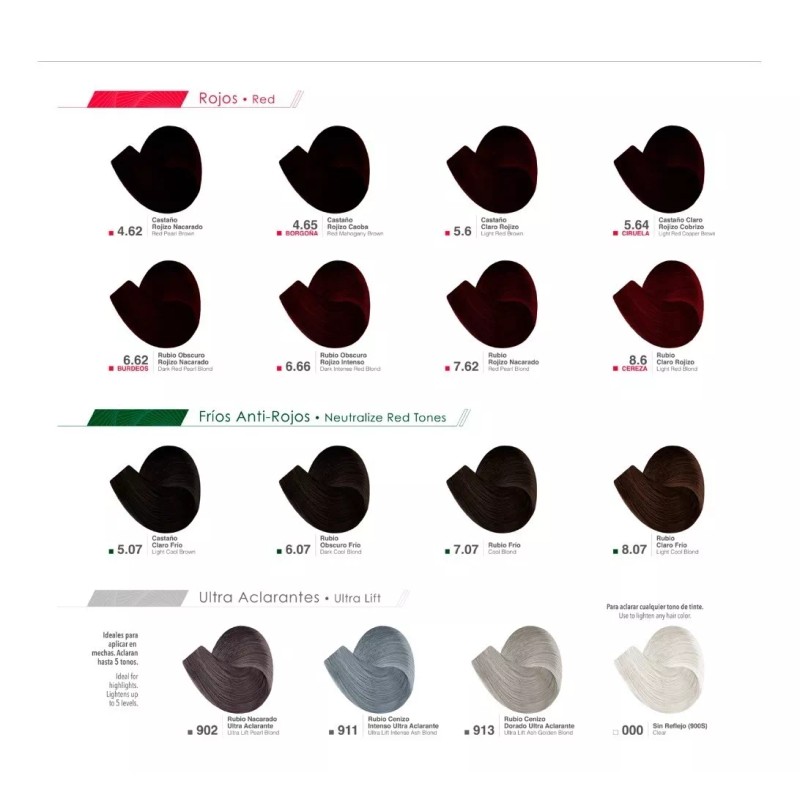 Color Tech 25 Tinte Profesional Cabello Tono Elegir Tubo 90g