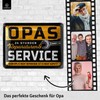 LANOLU Retro Blechschild OPAS SERVICE - Schild Werkstatt OPA -