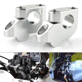 Xitomer 7/8" 22mm Motorcycle ATV Dirt Bike Motocross Handlebar Risers With Clamps, Fit for Grom MSX125/ CRF250L, KLR650/ Z125, DRZ 400/S, FZ1/ FZ8/ FZ16 TT-R230 (Silver)