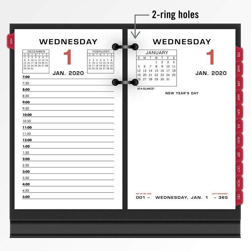 AT-A-GLANCE 2020 Daily Desk Calendar Refill, 3-1/2" x 5-27/32", Loose