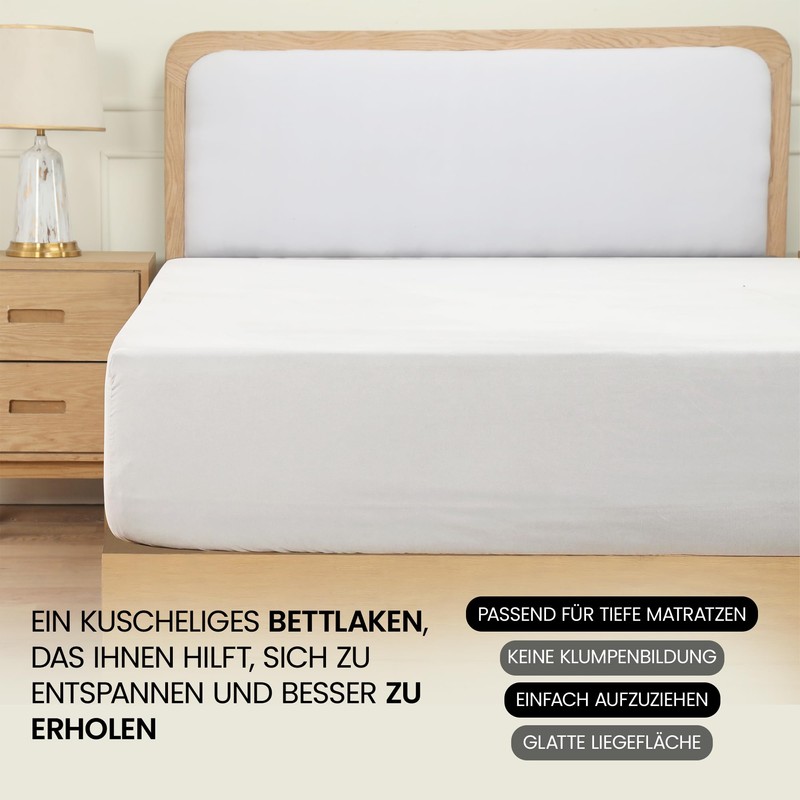 Utopia Bedding, Fitted Sheet, 120 x 190 cm, White, Oeko-Tex
