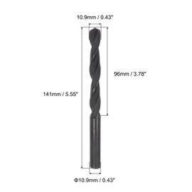 QUARKZMAN 2pcs 10.9mm Diameter Split Point Tip 141mm Long High Speed Steel Twist Drill Bit