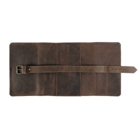 Hide & Drink, Double Pipe Pouch Handmade from Full Grain Leather (Bourbon Brown)