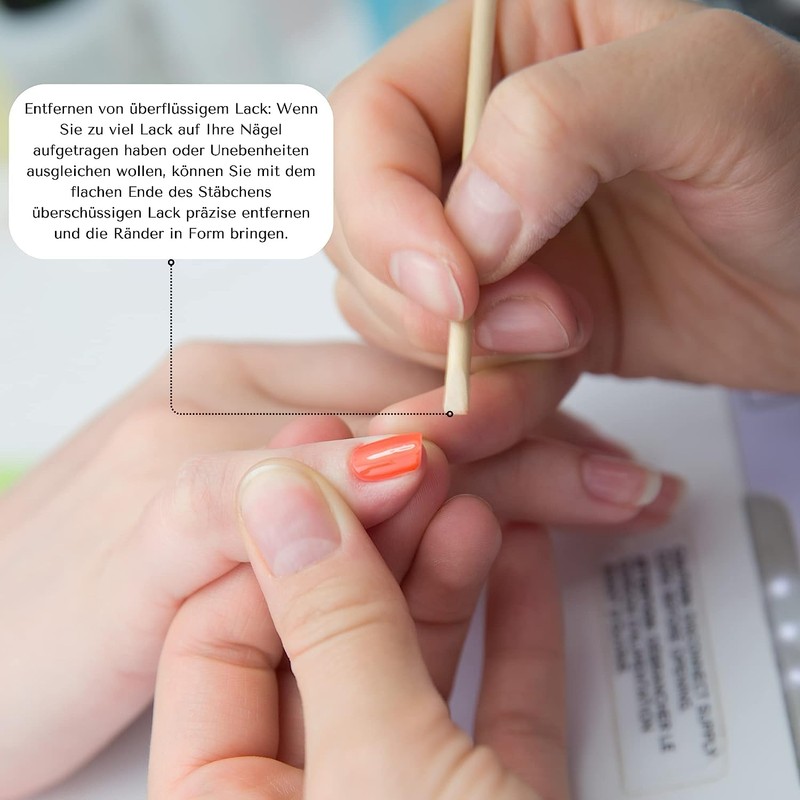 INLAQ® Orange Wood Cuticle Sticks - The Professional Tool for