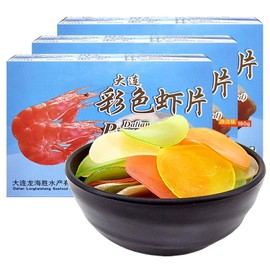 Prawn Crackers,Uncooked Prawn Chips Colored Shrimp Chips Snack, Shrimp Crackers for Adult and Child (6.35 oz / 180g /Pack of 3)