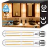 Vinaco T10/T30 LED Edison Bulb, 2 Pack Dimmable No Flicker