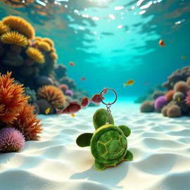 BWESOO Green Turtle Stuffed,Mini Sea Turtle Animal,Turtle Adorable Cute Stuffed Animal Party Decorations,Bag Accessories Ocean Supplies,Mini Turtles,Car Keychain, Car Keychain