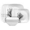 Corelle® Timber Shadows Square 12-piece Dinnerware Set, Service for 4