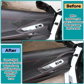 Hudiriy True Soft Carbon Car Door Panel Trim Compatible with Corvette C8 2020-2023 Car Interior Interior Door Trim Door Panel Trim Sticke Accessories (Inner Door Panel Trim)