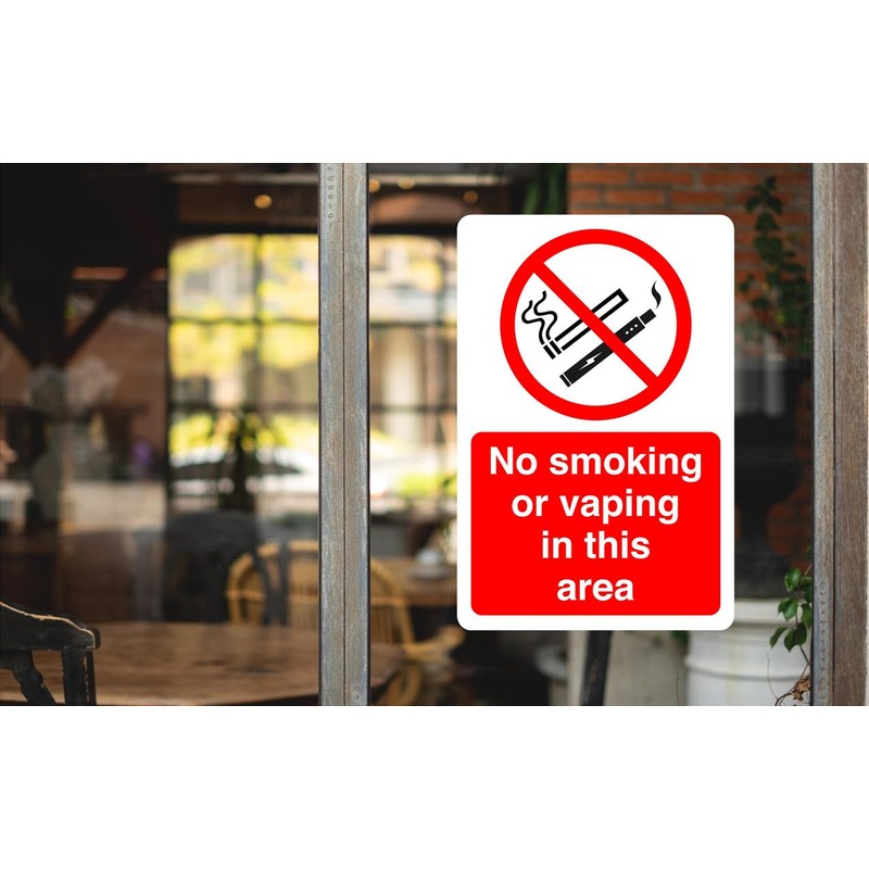 No smoking or vaping in this area safety sign- 1.2mm