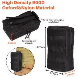 BOOSTEADY Pack of 36 Tactical Backpack Belt D-Ring Grimloc Locking Clip Web Dominator Elastic Cords Strap Management Tool Buckle Drinking Tube Clips Key Ring MOLLE Bag (Black)