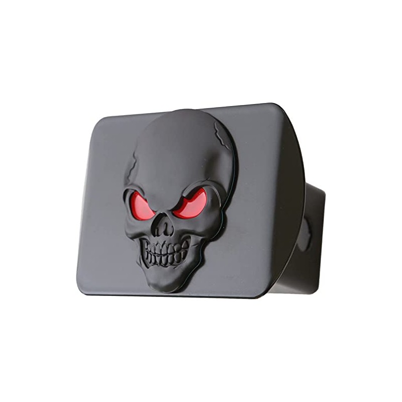 LFPartS Metal Skull 3D Emblem Trailer Hitch Cover (Fits 2"