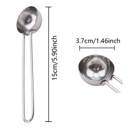 10G Coffee Scoop Stainless Steel Measuring Scoop Long Handle with Hook Tablespoon for Coffee Tea Sugar Bean Powder Baking Measuring Tools