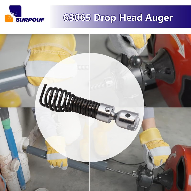 63065 Drop Head Auger T-217 4" for Ridgid K-40/45, K-50/K-3800/K-400、Steel