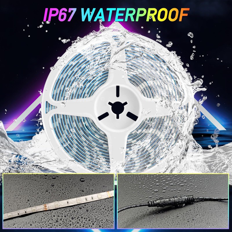 Yiswhis 16.4FT RV Awning Lights, 12V Camper LED Light Strip