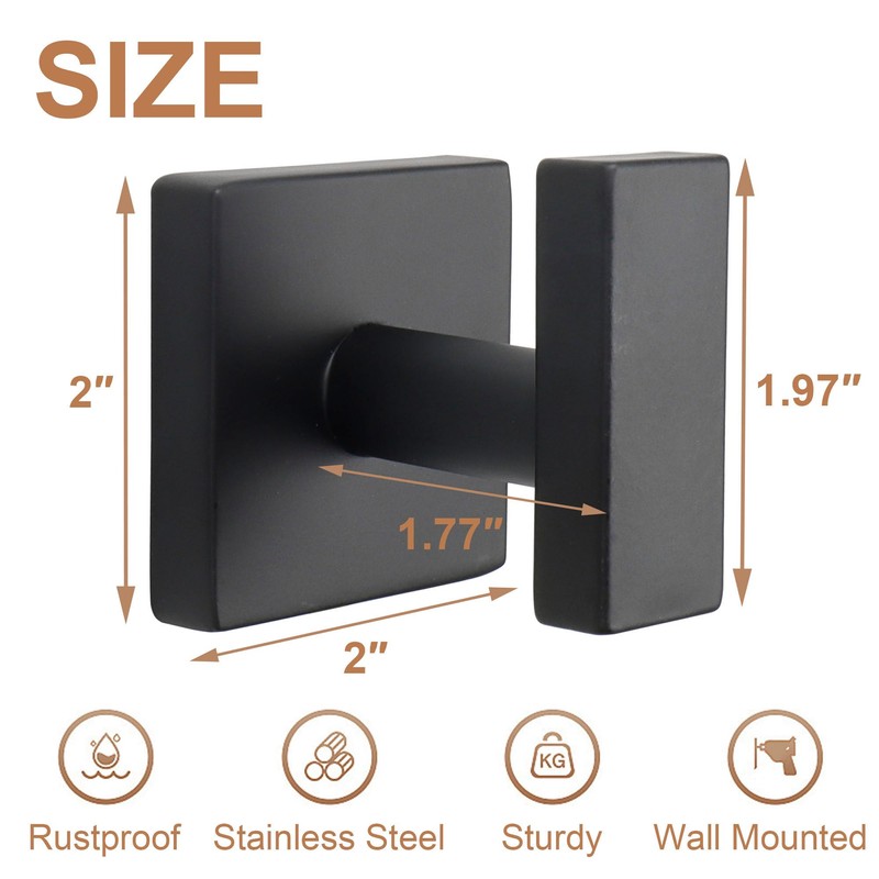 TocTen Towel Hooks for Bathroom, 304 Stainless Steel Heavy Duty