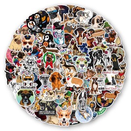 Pack of 100 Dog Stickers, Cartoon Cute Puppy Stickers for Water Bottles, Laptops, Skateboards, Vinyl Waterproof Reusable Pet Animal Stickers for Children and Teenagers