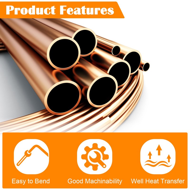 Copper Tubing 3/4" OD x 5 Ft YuJingKey, 99.9% C12200