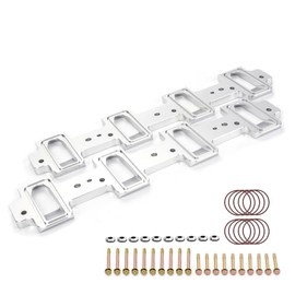 muge racing Intake Manifold Adapter Plates for Cathedral Port Cylinder Head LS1 to LS3/LSA/ZL1/CTS-V, Rectangle, Aluminum