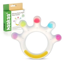 Haakaa Dinky Digits - Mordedor de palma, juguetes de dentición para bebés, mordedores de silicona de grado alimenticio para bebés de 0 a 6 meses, 6 a 12 meses, sin BPA, juguetes de masticación para