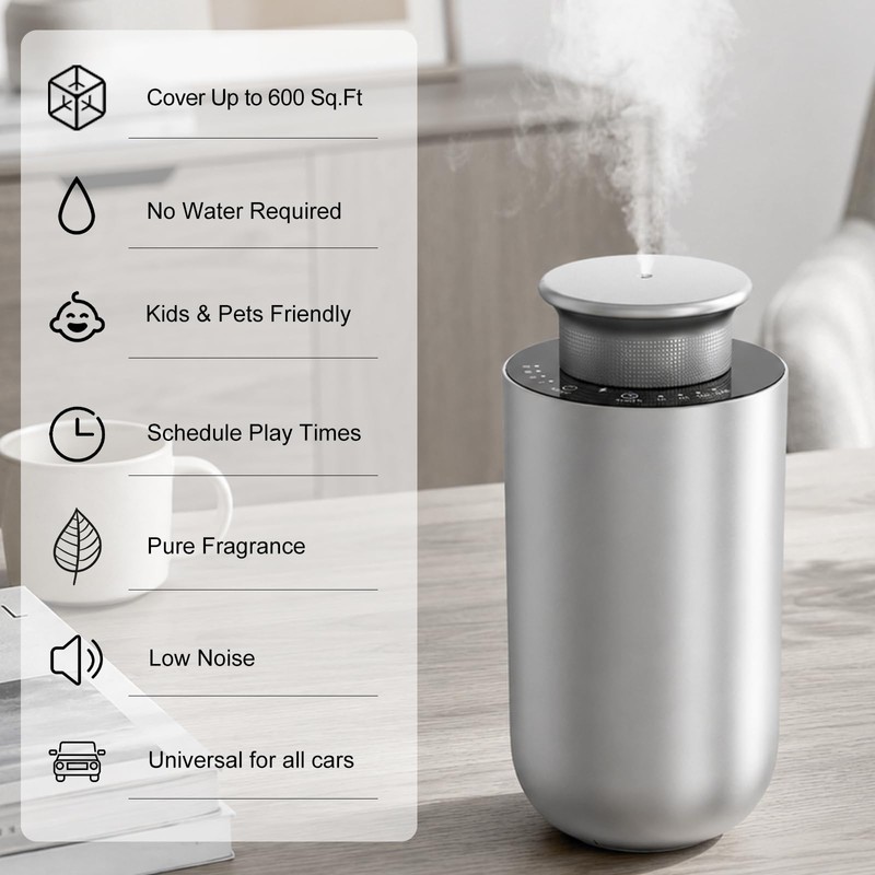Waterless Essential Oil Diffuser for Car & Home,Rechargeable Hotel Scent