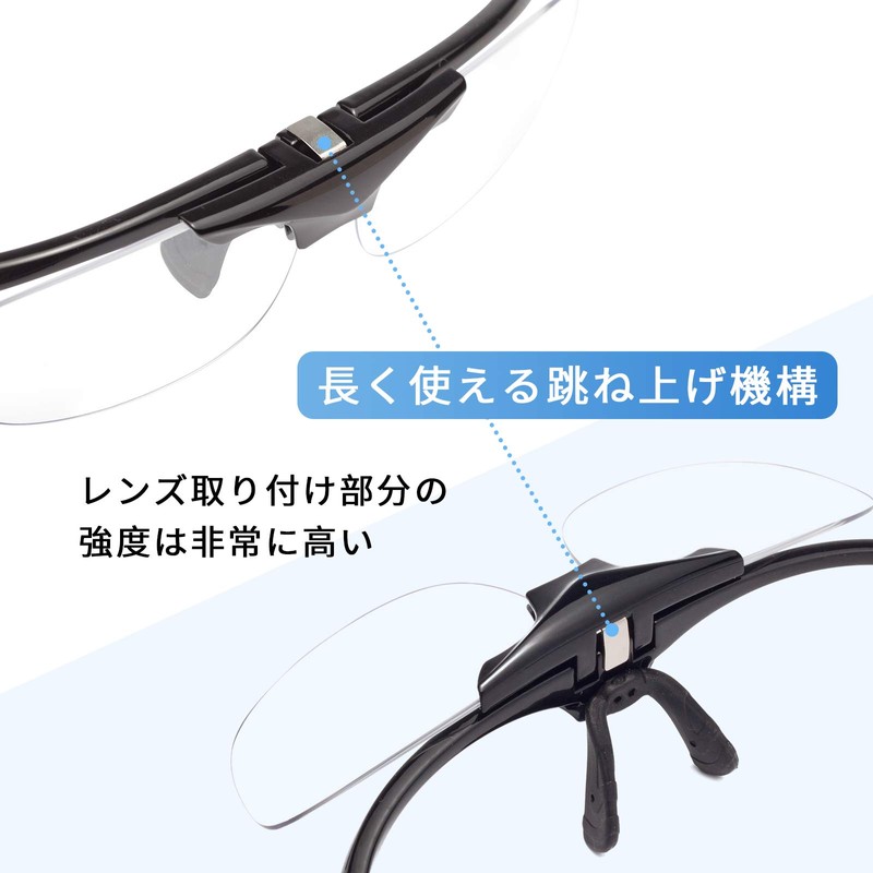 [LianSan] 跳ね上げ式老眼鏡 携帯用 ケース付き ユニセックス メンズ レディース おしゃれ リーディンググラス 遠近両用