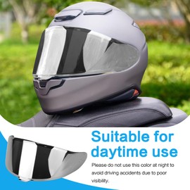 RIDLOG CWR-F2 Motorcycle Helmet Visor for RF-1400 Visor Replacement, Tinted Motorcycle Helmet Visor Compatible with RF-1400 CWR-F2 NXR 2 Z8 (Chrome Silver)