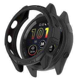 SHEAWA Garmin Forerunner 265 Case Cover Protective Case TPU Rubber Protective Cover Shockproof Accessories (Black)
