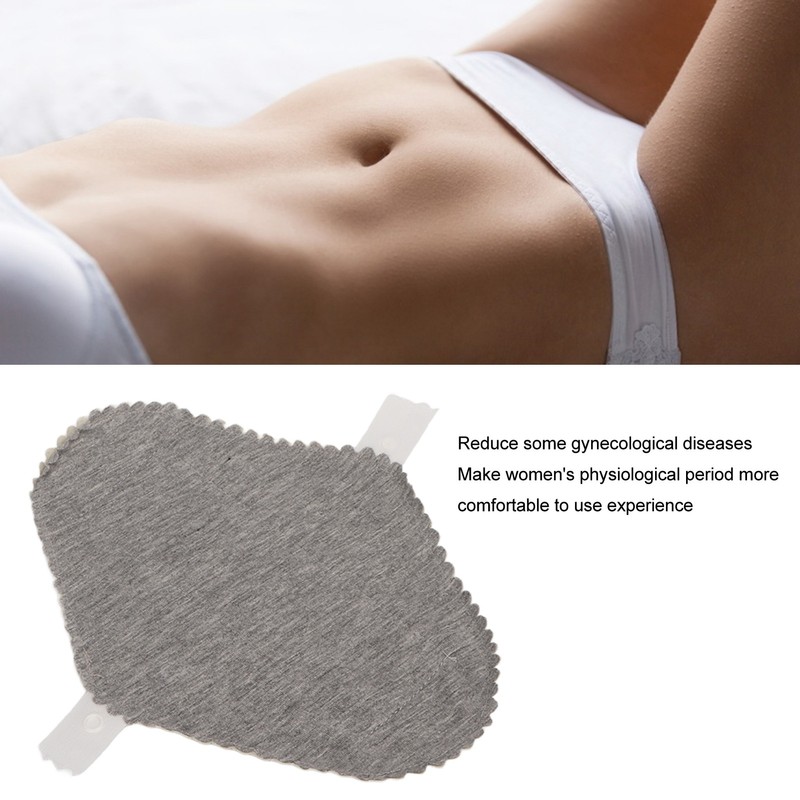 4PCS Washable Feminine Pads Gray Graphene Leakproof Breathable Reusable Sanitary
