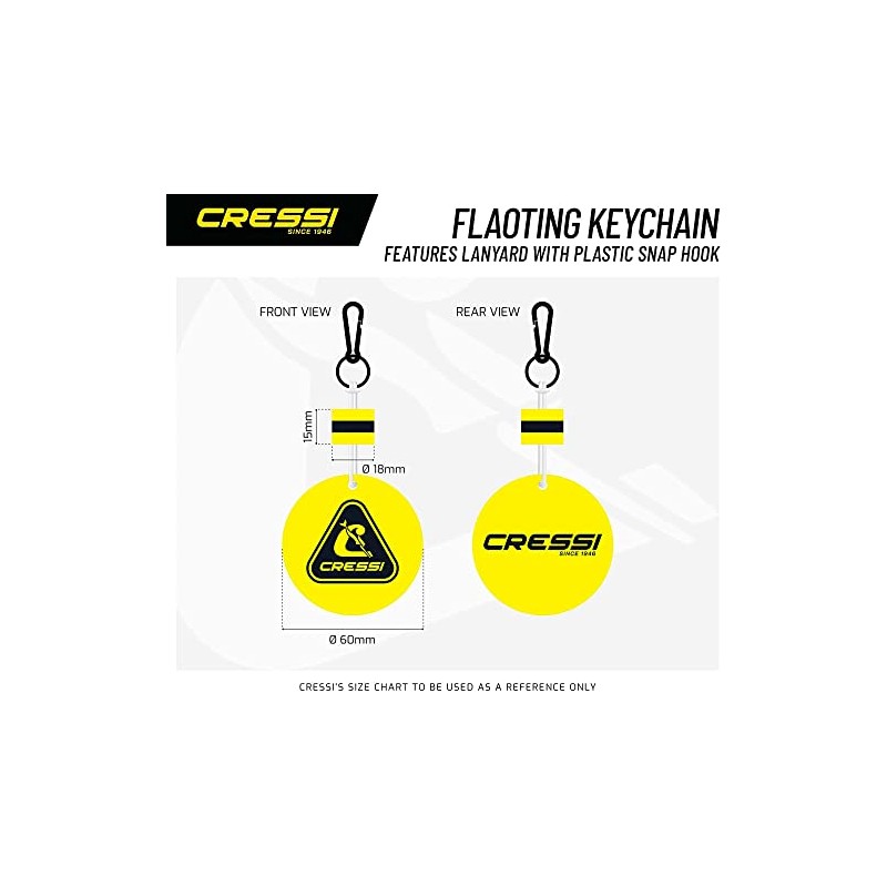 Cressi Unisex Floating Keychain, yellow, One Size UK