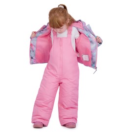 Rothschild Girls' Ski Jacket and Snowbib Snowsuit Set, Grey, 4