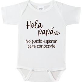 BIBIBLISSBABY Hola Papá Baby Announcement Onesie,Funny Spanish Pregnancy Announcement Infant Bodysuit for Grandparents to be,Baby Coming Soon Shower Reveal Idea Gift (Cloud)