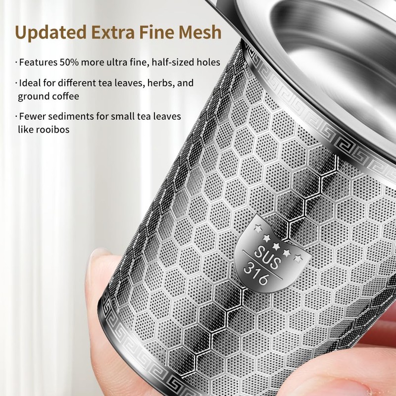 BOMANSI BOMS 2Pack Tea Infuser Strainers, 316 Stainless Steel Loose