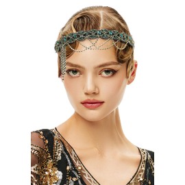 BABEYOND 1920s Flapper Headpiece Roaring 20s Headband Great Gatsby Headband Chain for Women Vintage Hair Accessory