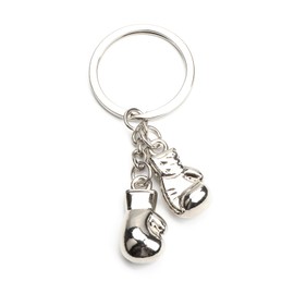 Boxing Gloves Keychain with Pendant for Women, Travel and Friendship Gift for Women, Girlfriends, Friends, Teachers, Inspirational Gifts, Retirement and Holiday Accessories (Silver)