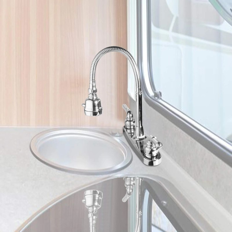 EXCELFU RV Kitchen Faucet,Camper Sink Faucets Replacement with Chrome