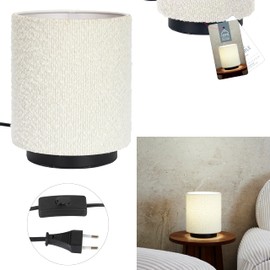 Home Deco Factory, LA0089 Table Lamp with Looped Shade, Elegant and Modern Design, Soft and Warm Lighting, Ideal for Living Room or Bedroom, Easy to Maintain, Black and White, 30 cm