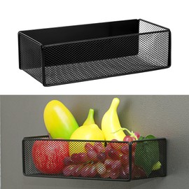 MICHIHOMIE Magnetic Spice Rack, Magnetic Shelf Fridge Maximum Load 7 kg, Magnetic Shelf Anti-Rust for Spices, Glasses, Drinks, Black